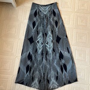 Navy and white palazzo pants from Anthropologie